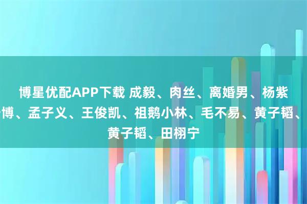 博星优配APP下载 成毅、肉丝、离婚男、杨紫、王一博、孟子义、王俊凯、祖鹅小林、毛不易、黄子韬、田栩宁